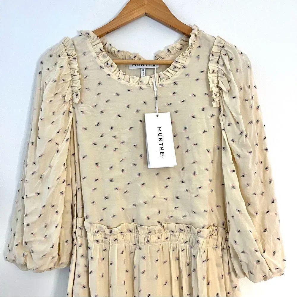 Munthe Curtis Open Back Embroidered Floral Midi Dress, Size 6 (EU 36) - Picture 8 of 15